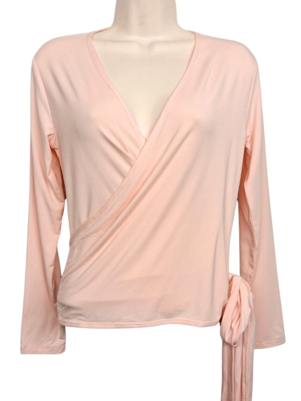 MAGGIE TANG Wrap Top Light Pink Long Sleeve Adjustable Medium